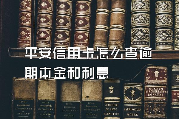 平安信用卡怎么查逾期本金和利息