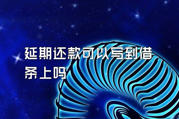 延期还款可以写到借条上吗