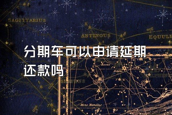 分期车可以申请延期还款吗