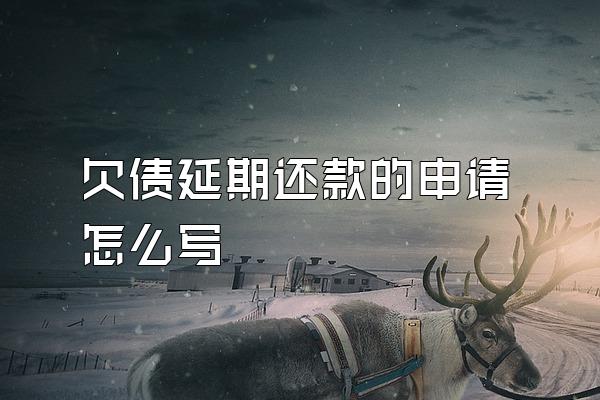 欠债延期还款的申请怎么写