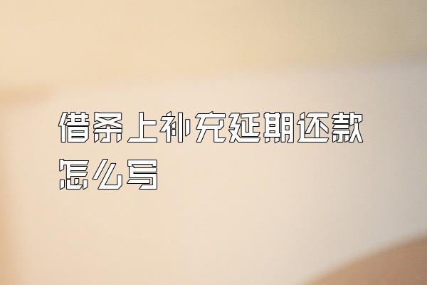 借条上补充延期还款怎么写