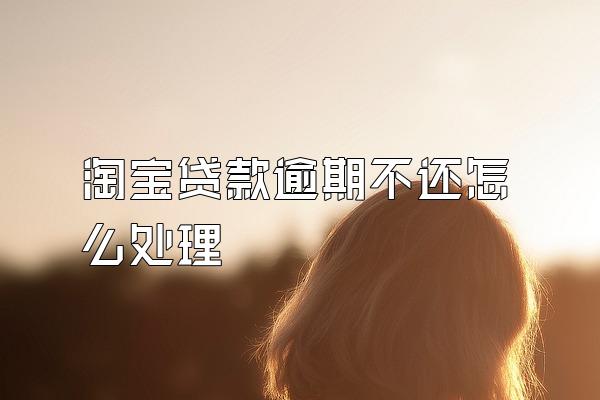 淘宝贷款逾期不还怎么处理