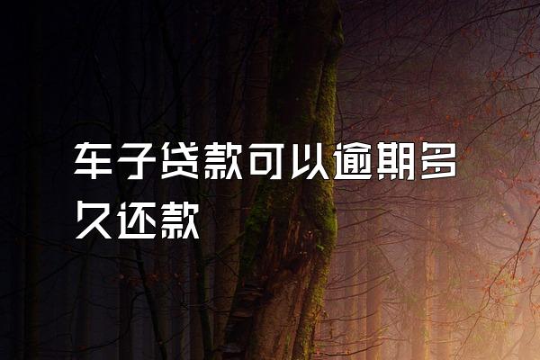 车子贷款可以逾期多久还款