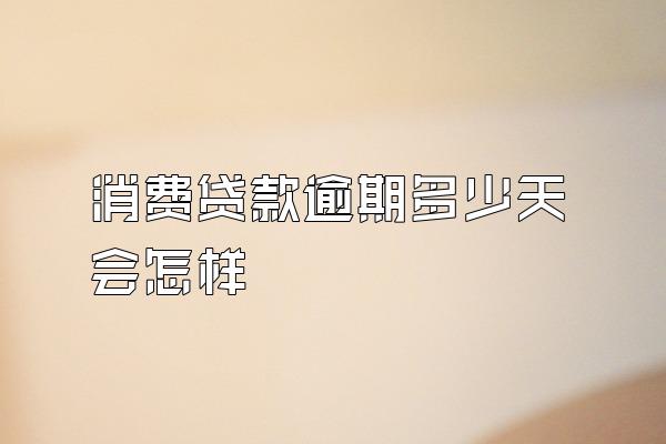 消费贷款逾期多少天会怎样