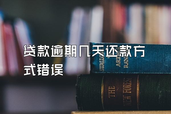 贷款逾期几天还款方式错误