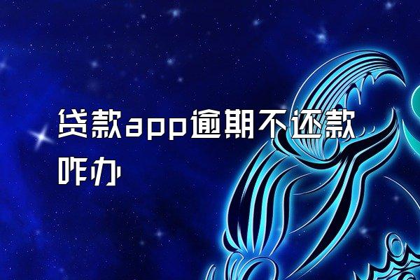 贷款app逾期不还款咋办