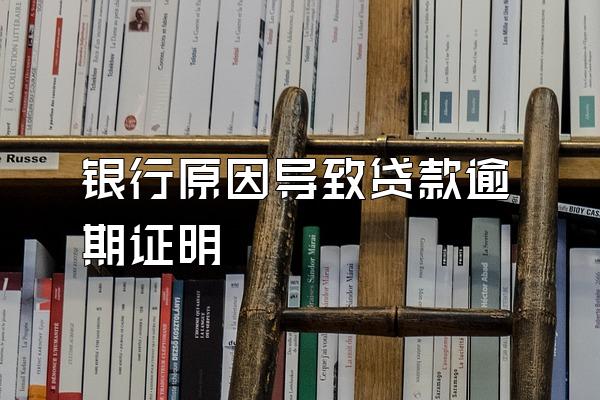 银行原因导致贷款逾期证明