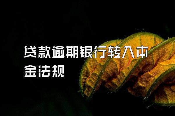 贷款逾期银行转入本金法规