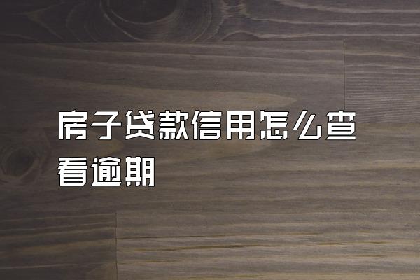 房子贷款信用怎么查看逾期