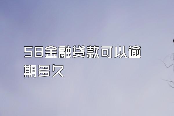 58金融贷款可以逾期多久