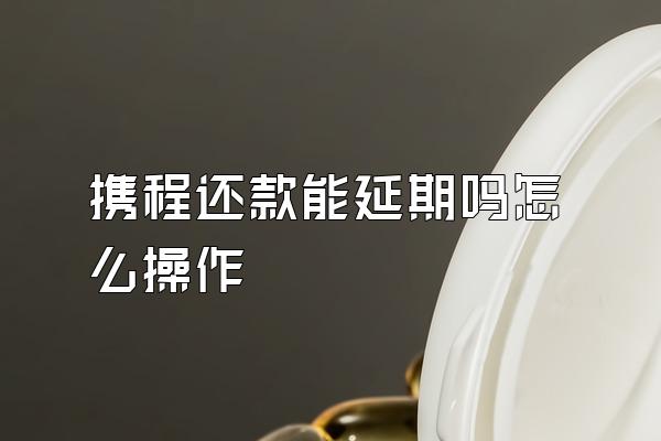 携程还款能延期吗怎么操作