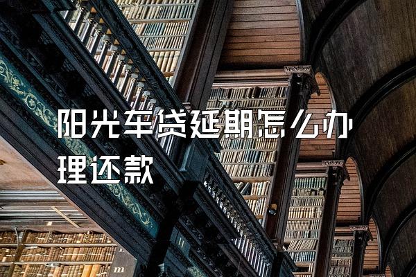 阳光车贷延期怎么办理还款