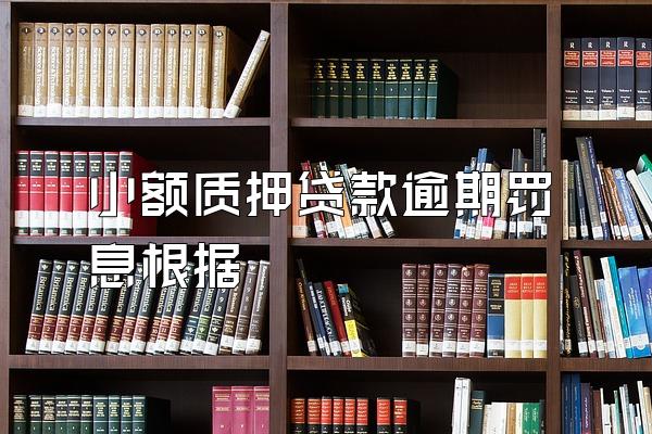 小额质押贷款逾期罚息根据