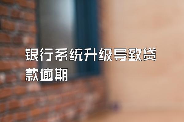 银行系统升级导致贷款逾期