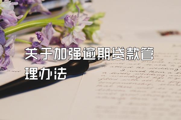 关于加强逾期贷款管理办法