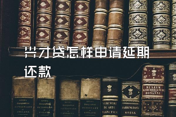 兴才贷怎样申请延期还款