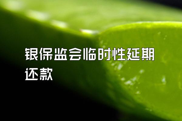 银保监会临时性延期还款