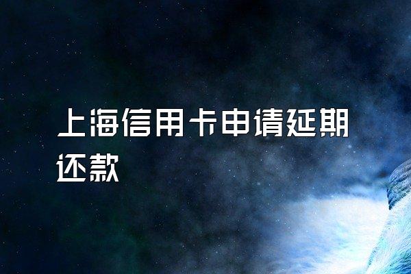 上海信用卡申请延期还款