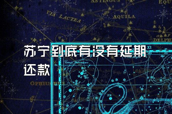 苏宁到底有没有延期还款