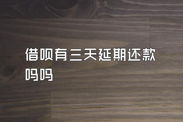 借呗有三天延期还款吗吗