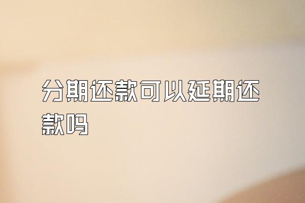 分期还款可以延期还款吗