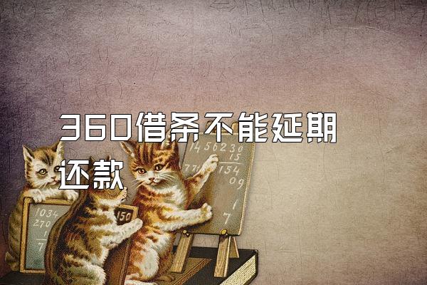 360借条不能延期还款