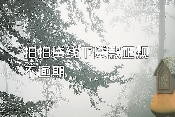 拍拍贷线下贷款正规不逾期