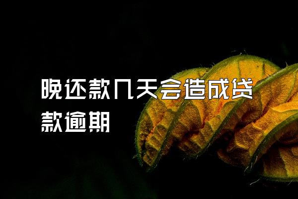 晚还款几天会造成贷款逾期