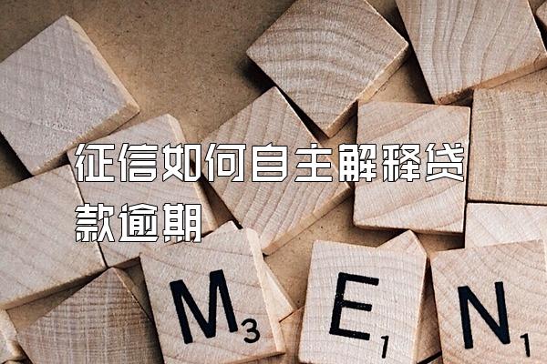 征信如何自主解释贷款逾期