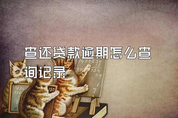查还贷款逾期怎么查询记录