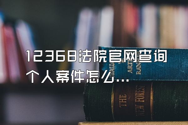 12368法院官网查询个人案件怎么查不到