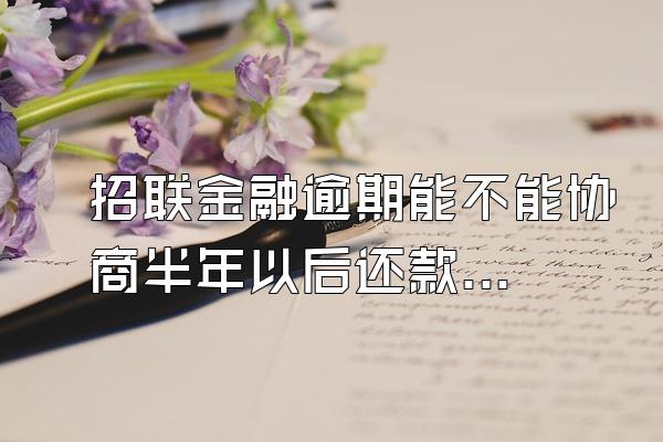 招联金融逾期能不能协商半年以后还款呢视频