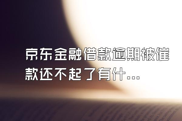 京东金融借款逾期被催款还不起了有什么后果