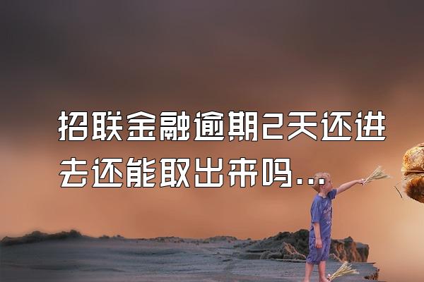 招联金融逾期2天还进去还能取出来吗安全吗