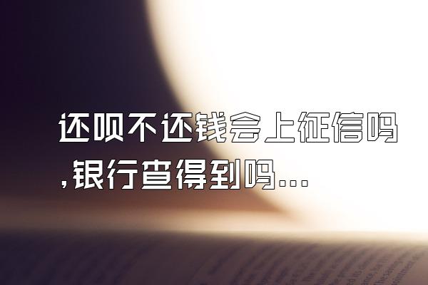 还呗不还钱会上征信吗,银行查得到吗安全吗