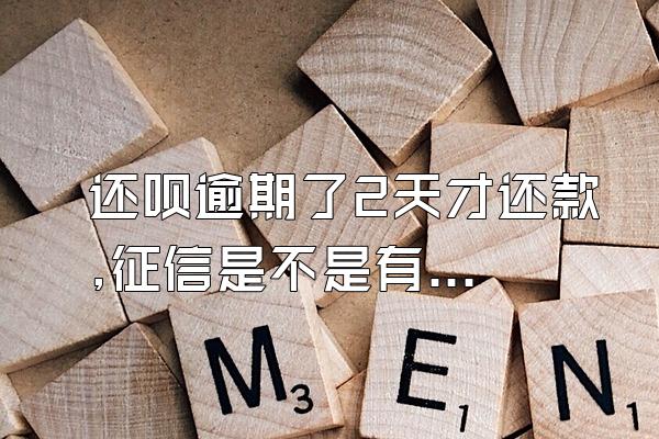 还呗逾期了2天才还款,征信是不是有问题呀