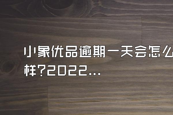 小象优品逾期一天会怎么样?2022年还款