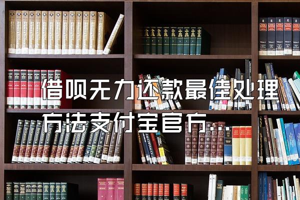 借呗无力还款最佳处理方法支付宝官方电话