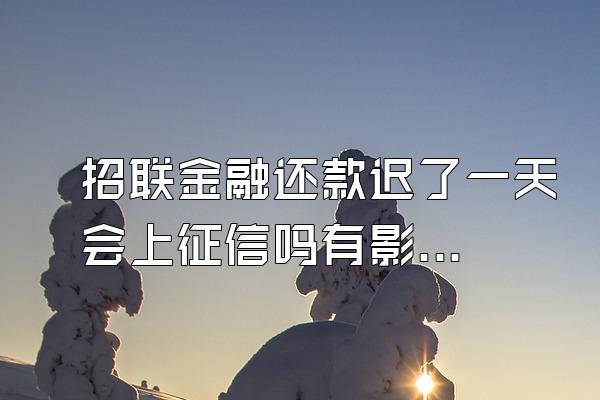 招联金融还款迟了一天会上征信吗有影响吗