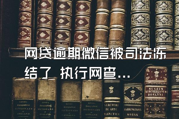 网贷逾期微信被司法冻结了 执行网查不到