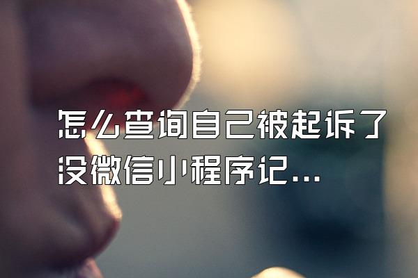 怎么查询自己被起诉了没微信小程序记录