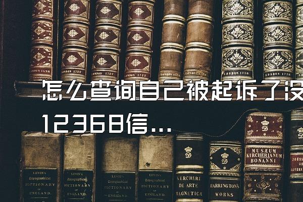 怎么查询自己被起诉了没12368信息