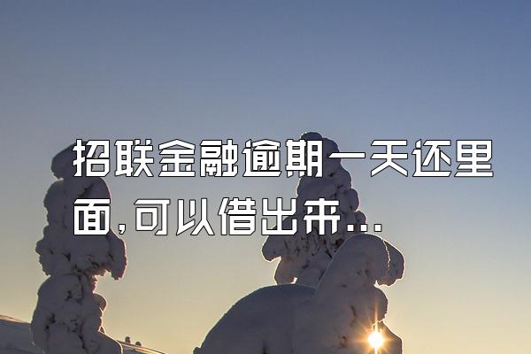 招联金融逾期一天还里面,可以借出来么