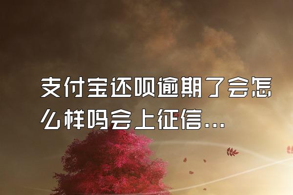 支付宝还呗逾期了会怎么样吗会上征信嘛