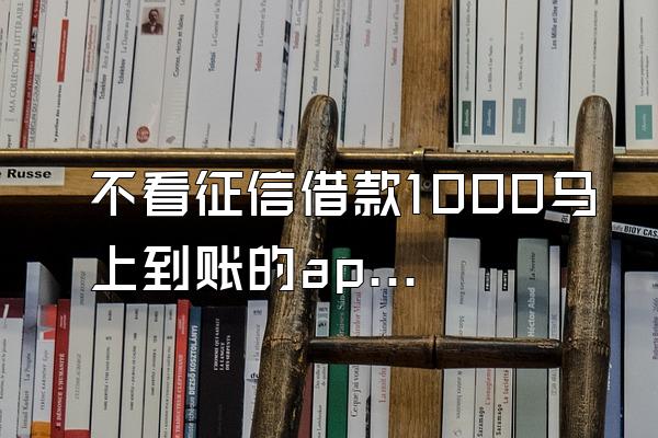 不看征信借款1000马上到账的app