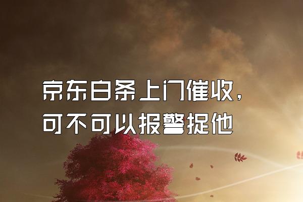 京东白条上门催收,可不可以报警捉他