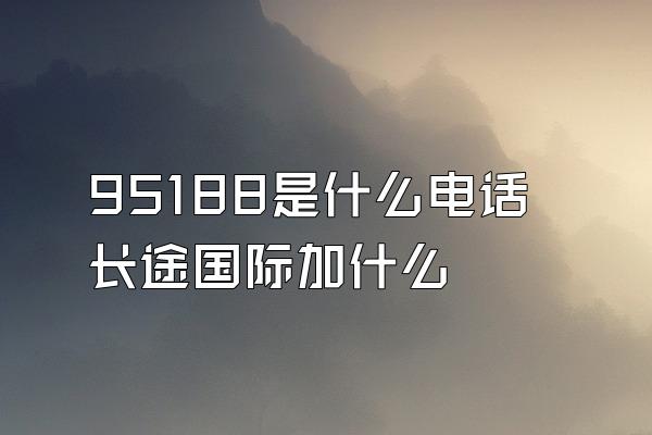 95188是什么电话长途国际加什么