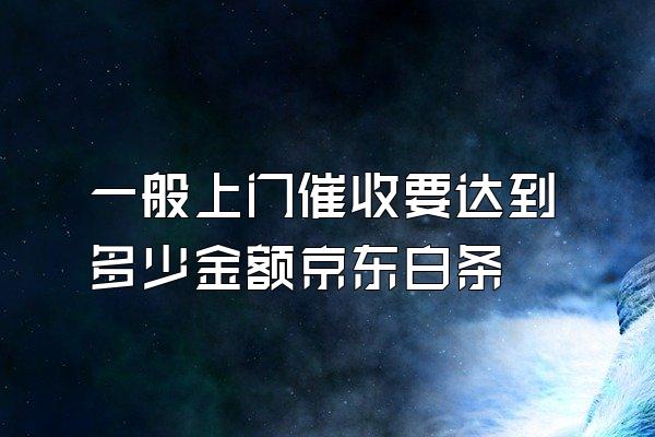 一般上门催收要达到多少金额京东白条