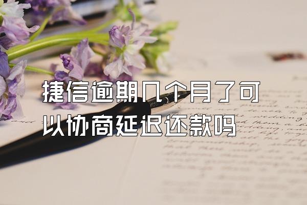 捷信逾期几个月了可以协商延迟还款吗