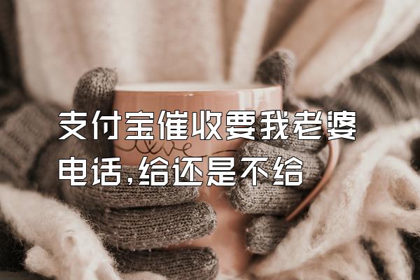 支付宝催收要我老婆电话,给还是不给